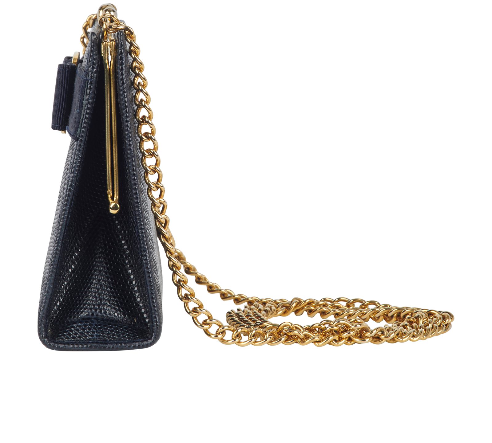 Vara Lizard Embossed, &pound;375, Handbags, Blue, Leather, Bottom view